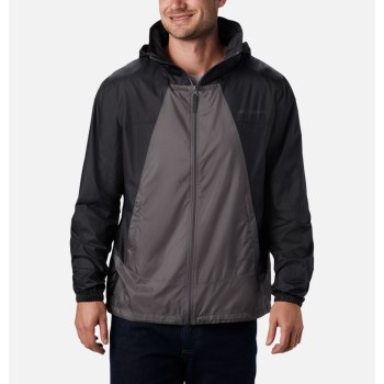 Columbia Point Park Windbreaker, Chamarras Grises Negros Para Hombre | 249876-CGR